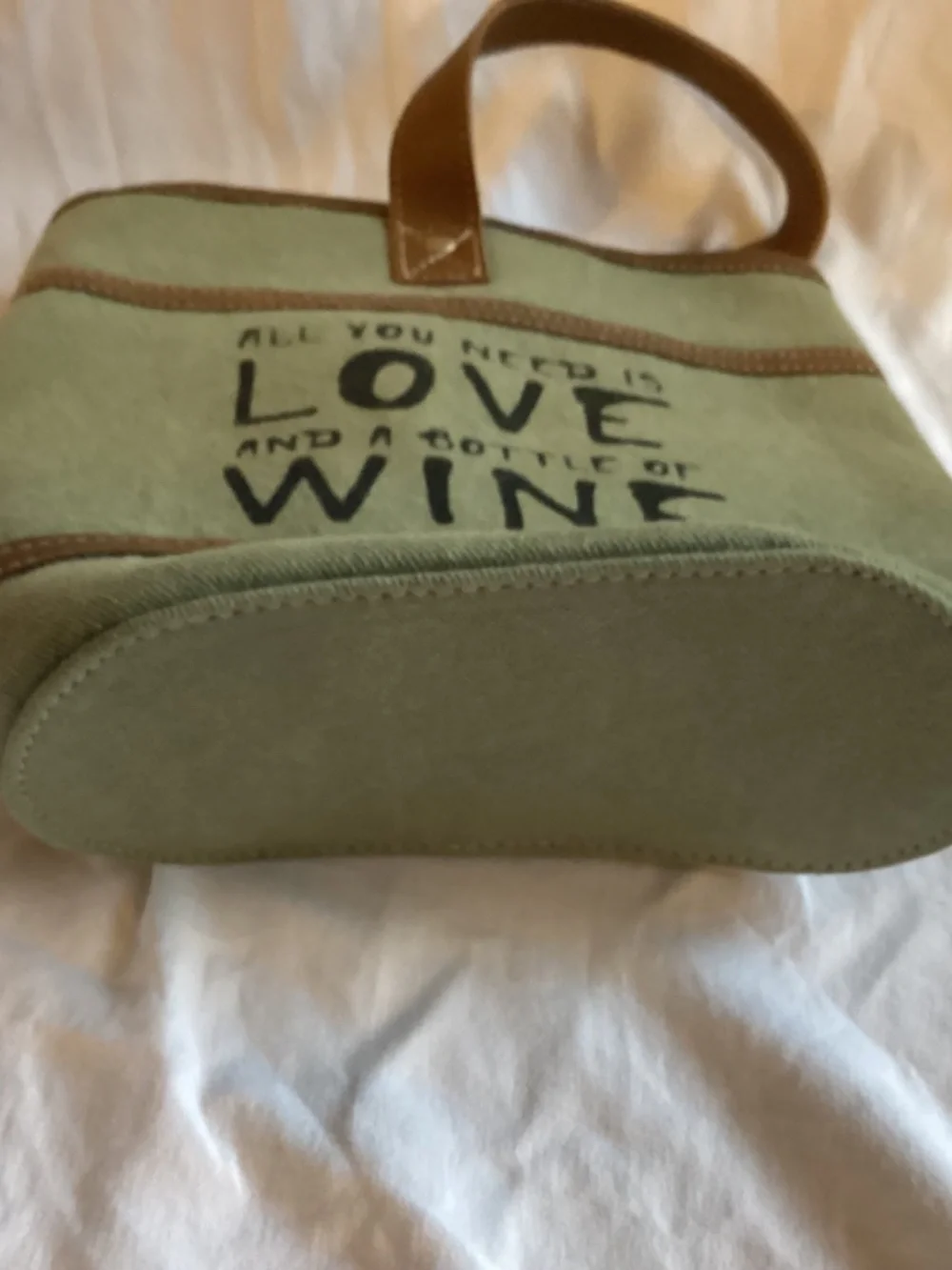 Myra Bag Bottled Up Green Canvas Leather Double Wine Carrier